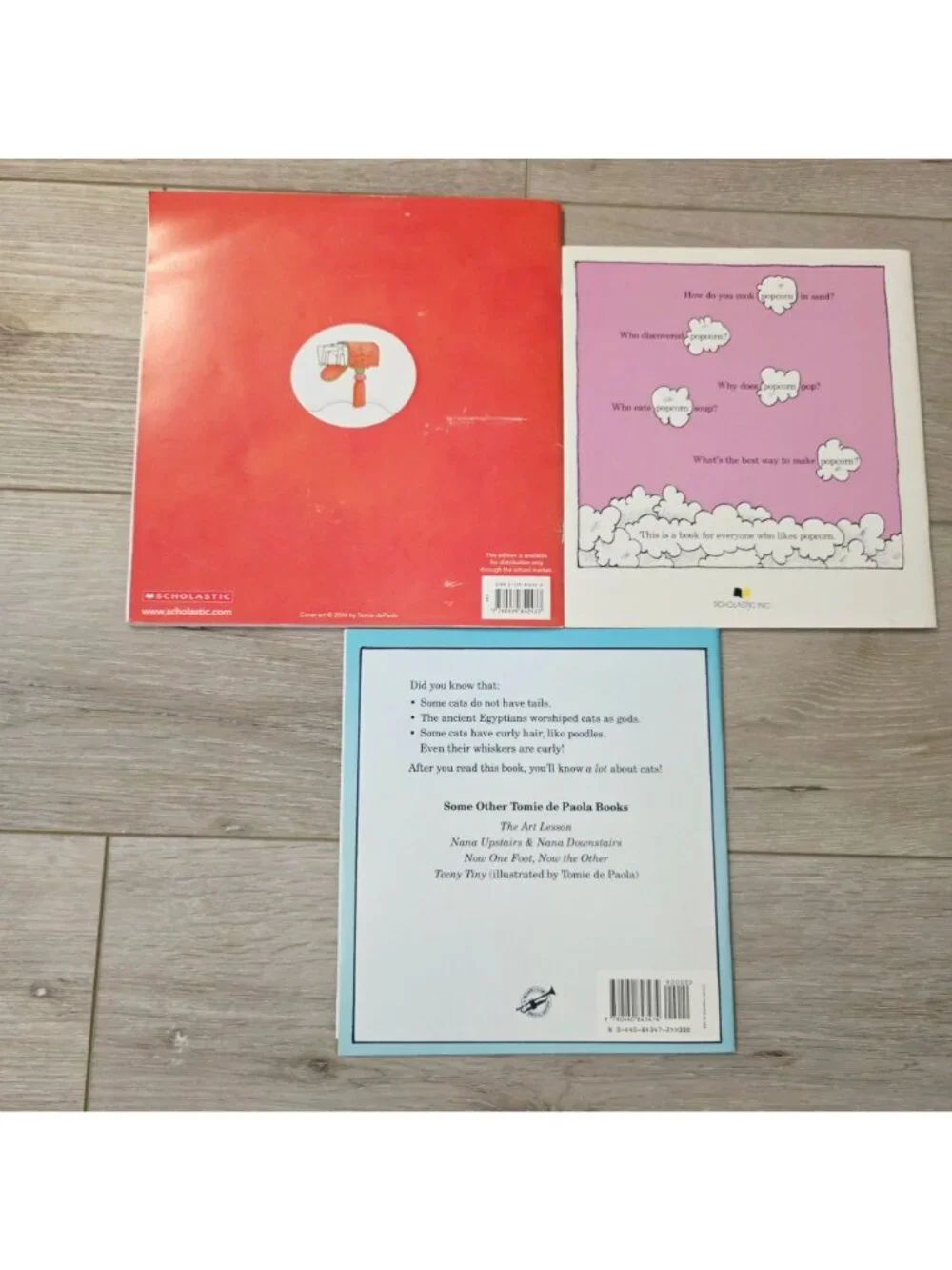 3 Vtg Tomie De Paola Kid Books Popcorn Kids Cat Guess Who's Santa's for Dinner